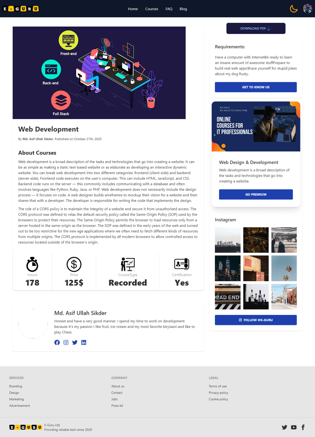 Learning Platform Web Application